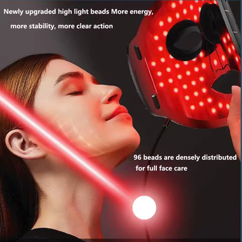 Home Use 7-Color LED Silicone Face Mask | Wireless Red Light Therapy Beauty Mask | Black & Pink