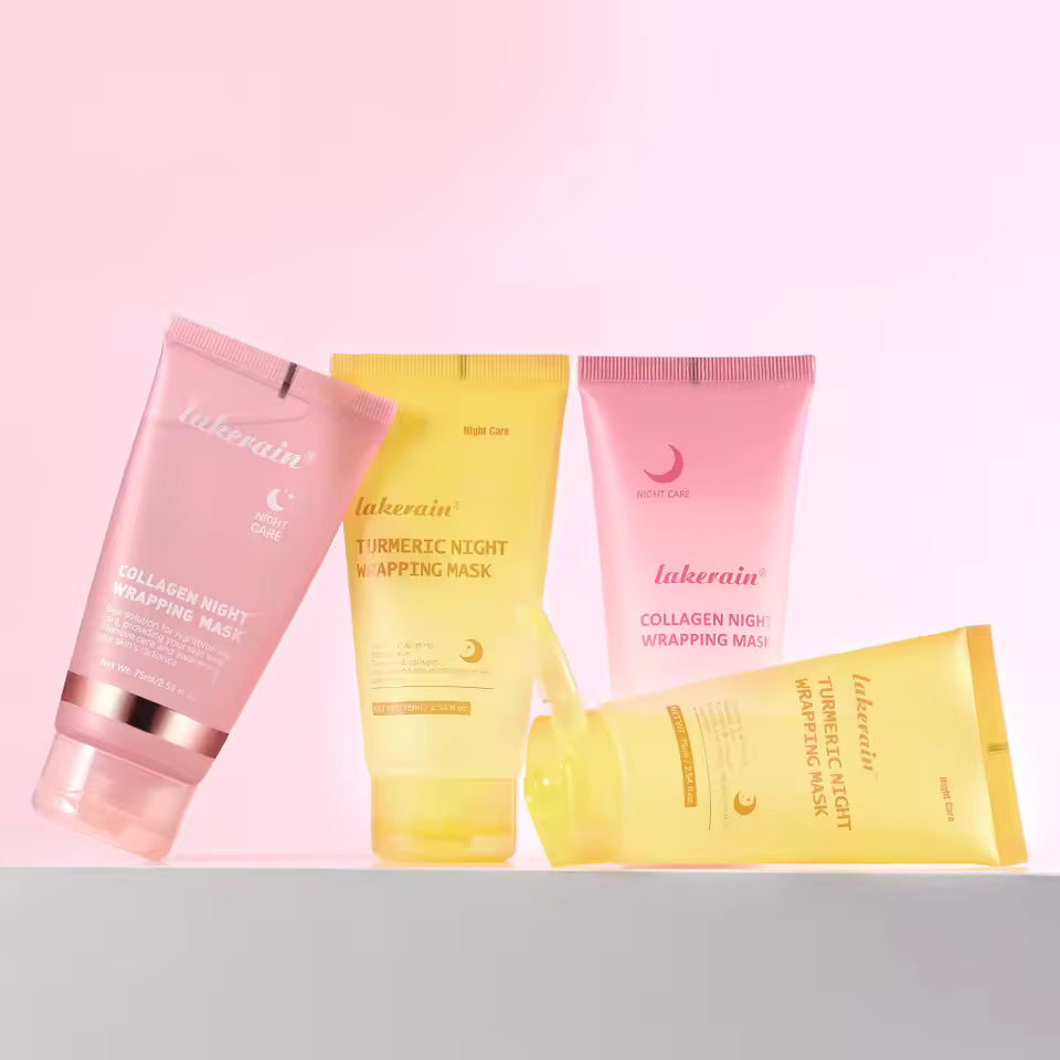 2PCS Turmeric & Collagen Night Wrapping Mask – Deep Hydration Sleeping Peel-Off Face Mask